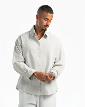 Men – Striped Shirt in Green Stripe, styled (cover)